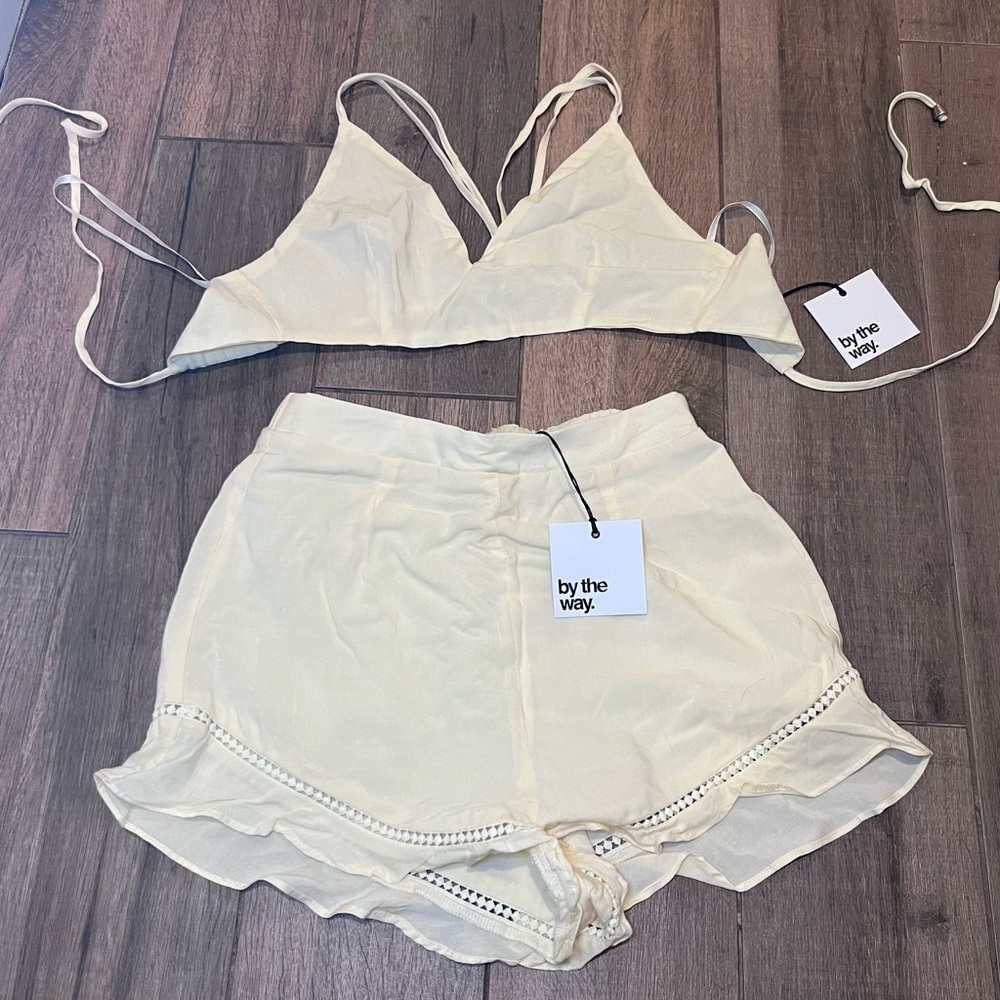 NWT- Adorable cream two piece set from by the way. 💛